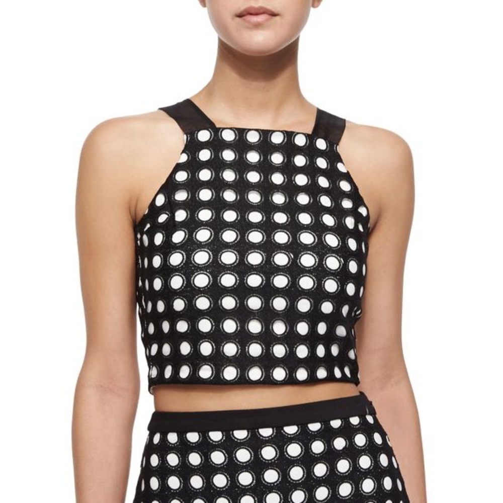 Alexis Tarek Circle-Cutout Crop Top